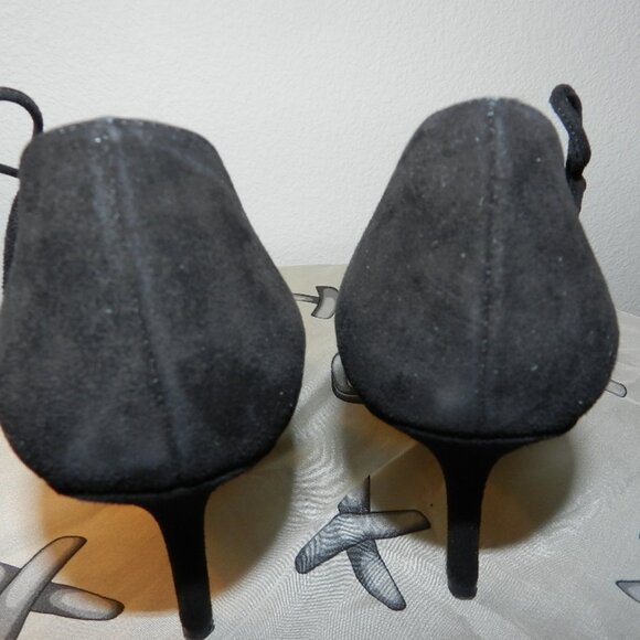 Kate Spade New York Cate Black Open Toe Suede Leather T-Strap Heels Size 6.5 - Picture 10 of 16